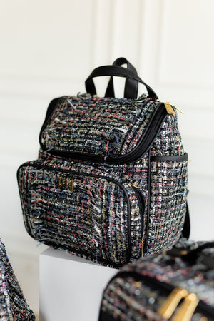 Mochila maternidade  2 em 1 Tweed preto