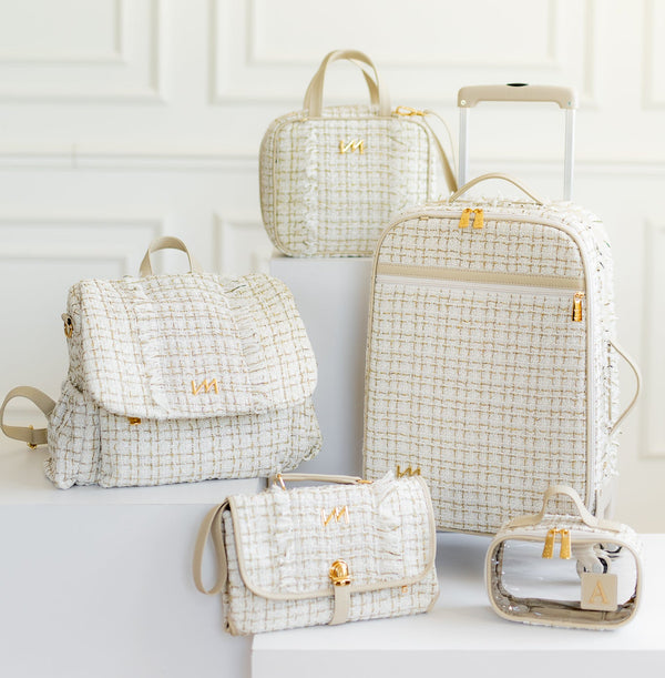 Kit Bolsas Maternidad Le Petit Beige - Maleta con ruedas, Bolso Madison y Bolso Madison Mini