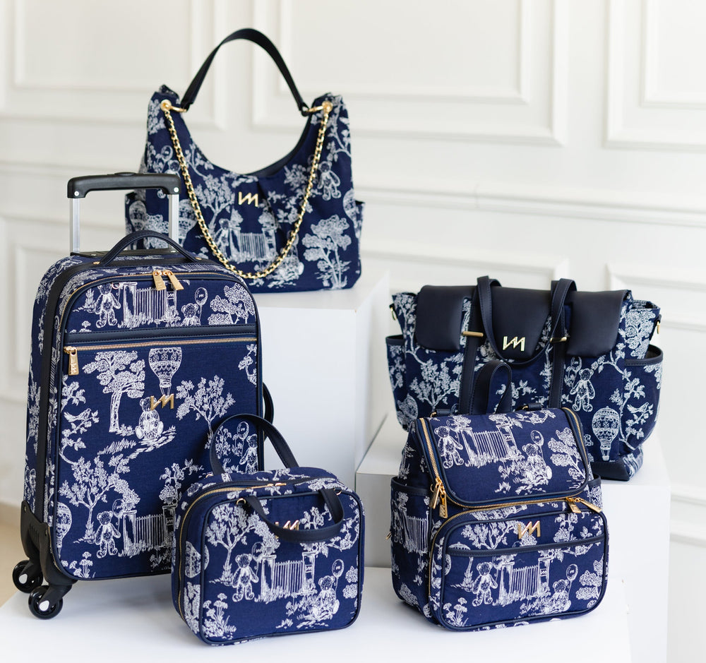Set de bolsos de maternidad Le Petit Marino - Maleta con ruedas, Bolso Madeleine, Mochila 2 en 1, Bolsa térmica y bolso Cleo