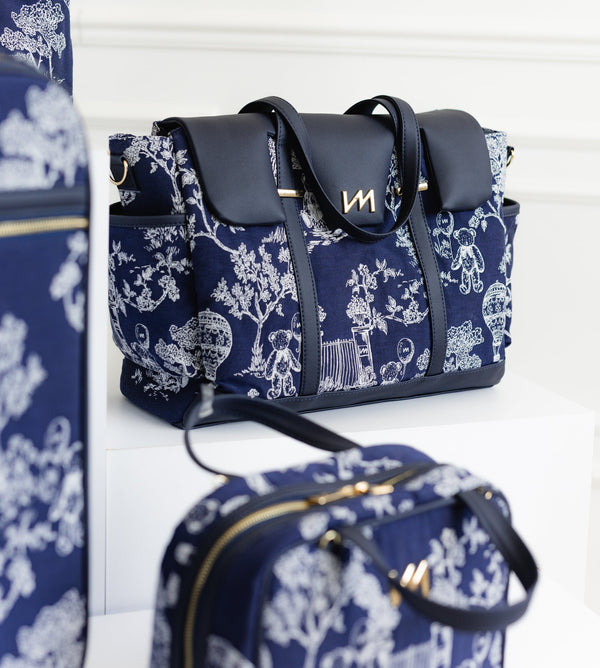 Set de bolsos de maternidad Le Petit Marino - Maleta con ruedas, Bolso Madeleine, Mochila 2 en 1, Bolsa térmica y bolso Cleo