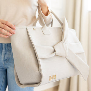 Bolsa Maternal Cloé Nudos Beige - Lista para Entregar