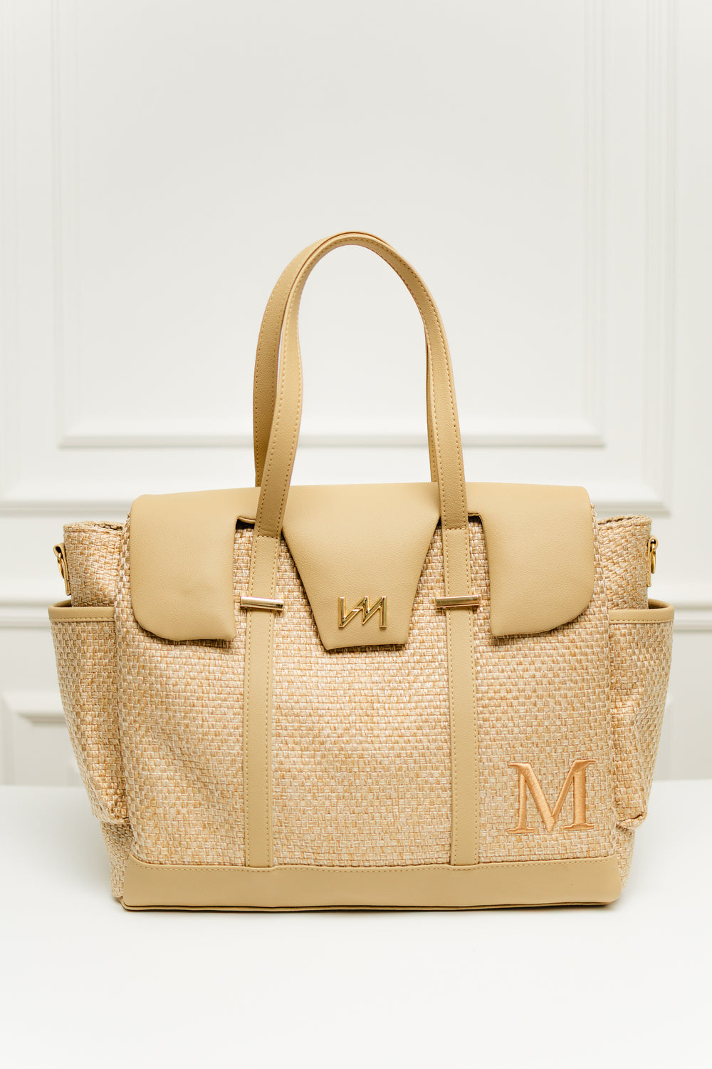 Bolso Maternal Cleo Trenzado Paja