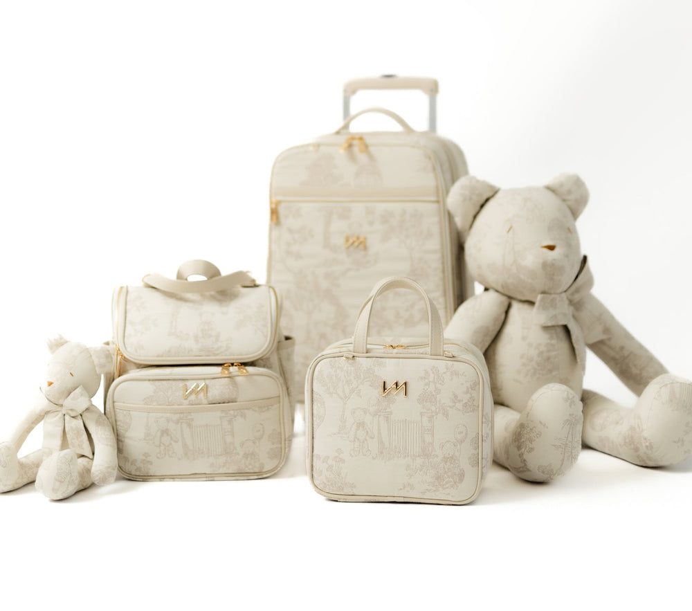 Kit Bolsos Maternidad Le Petit Beige - Maleta de ruedas, Mochila 2 en 1 y Bolso térmico para biberones/alimentos