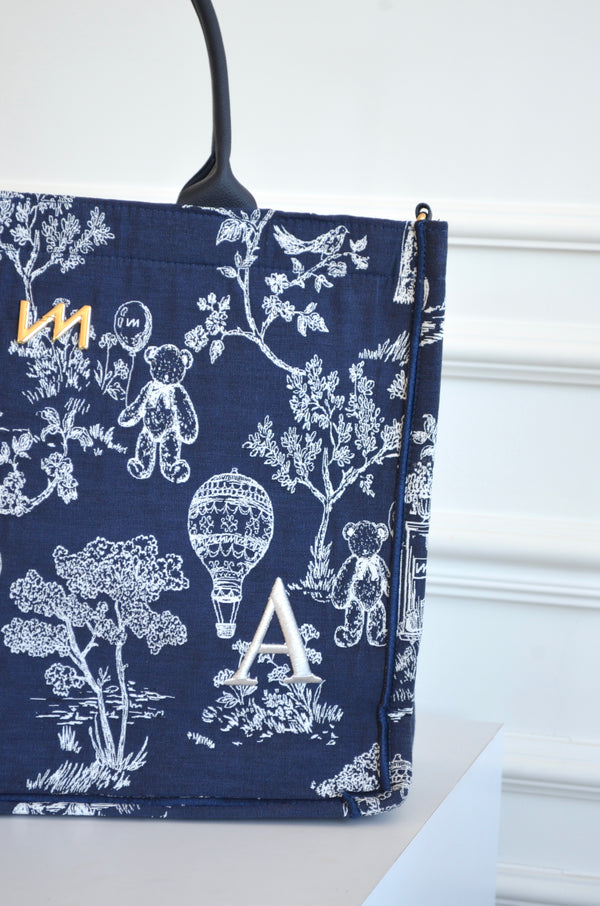 Bolso Liz LE PETIT Azul Bordado inicial A OUTLET