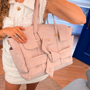Bolso para pañales Cleo Lazos Rosé