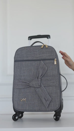 Kit de Bolsos de Maternidad Nudos Gris - Maleta de ruedas, Bolso Cleo, Nevera portátil térmica y Cambiador portátil