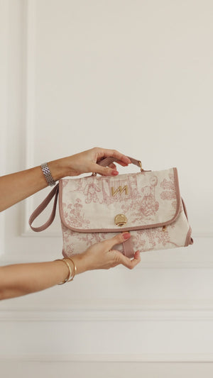 Kit Bolsas Maternidade Le Petit Rosé - Mala de rodinhas, Bolsa Madeleine, Mochila 2 em 1 e trocador portátil.