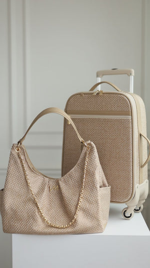 Bolso Maternal Madeleine Trenzado Paja