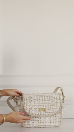 Bolsa maternidade Louise Mini Tweed Bege