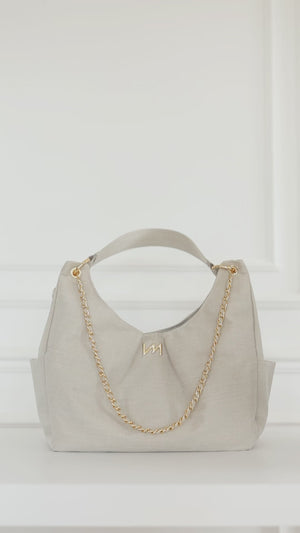 Bolso Maternal Madeleine Lino Beige